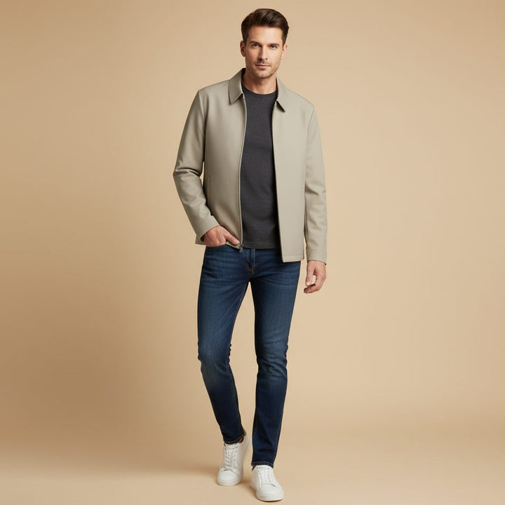 Harrington Short Jacket with Zipper for Men