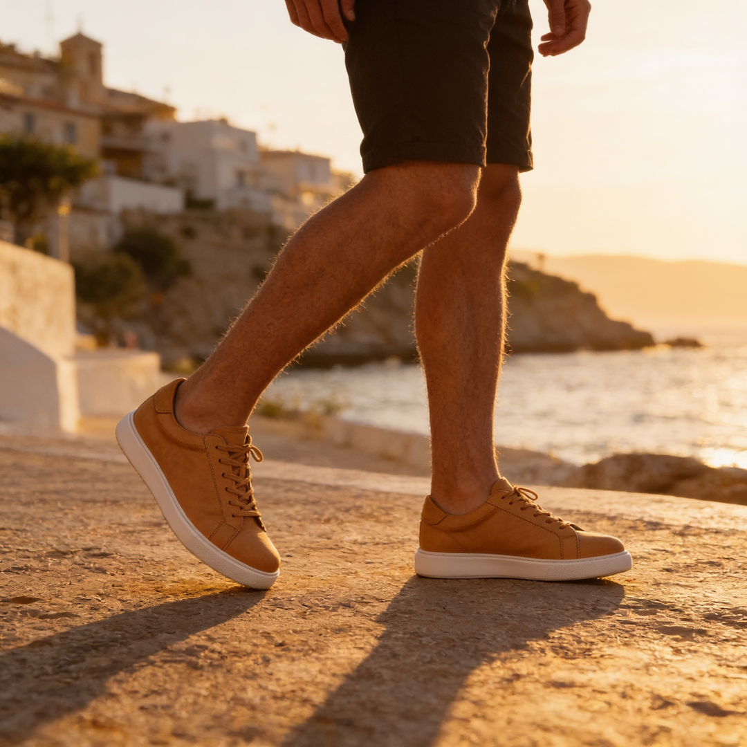 Gray Suede Casual Sneakers for Men