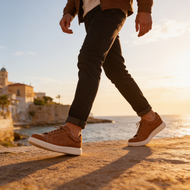 Gray Suede Casual Sneakers for Men