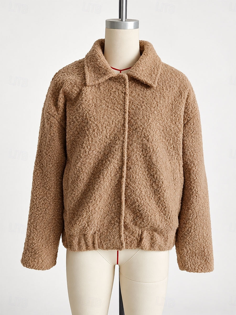 Women's Sherpa Jacket with Pockets - Warm and Cozy
