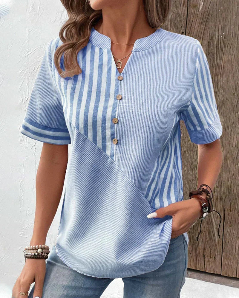 Sandra Classic Striped Top - Elena Harper