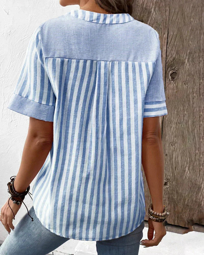 Sandra Classic Striped Top - Elena Harper