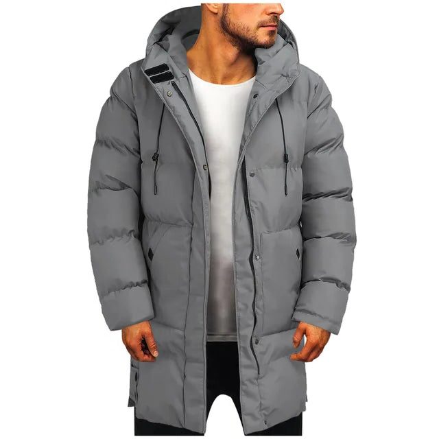 Long Down Jacket with Hood for Men
