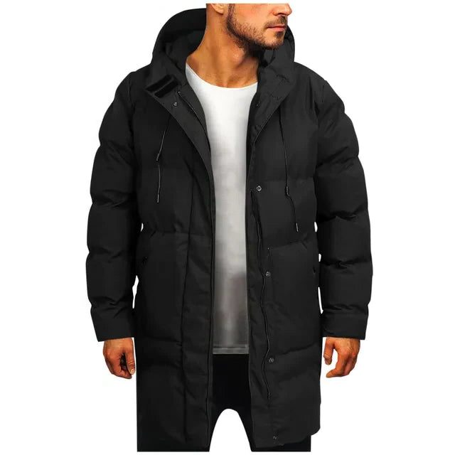 Long Down Jacket with Hood for Men
