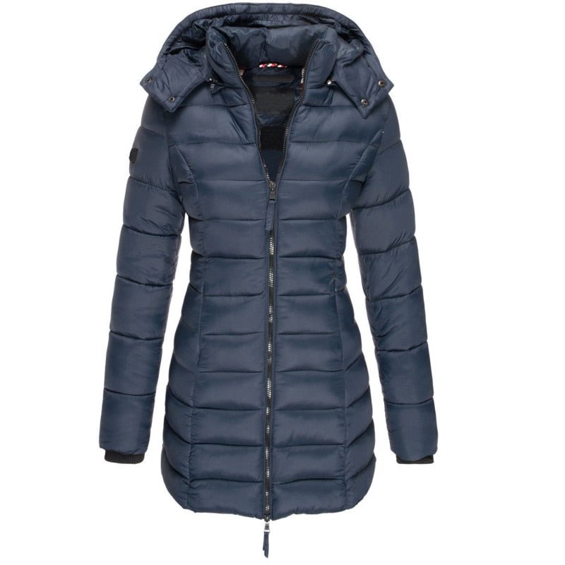 Long Puffer Winter Coat with Hood for Women
