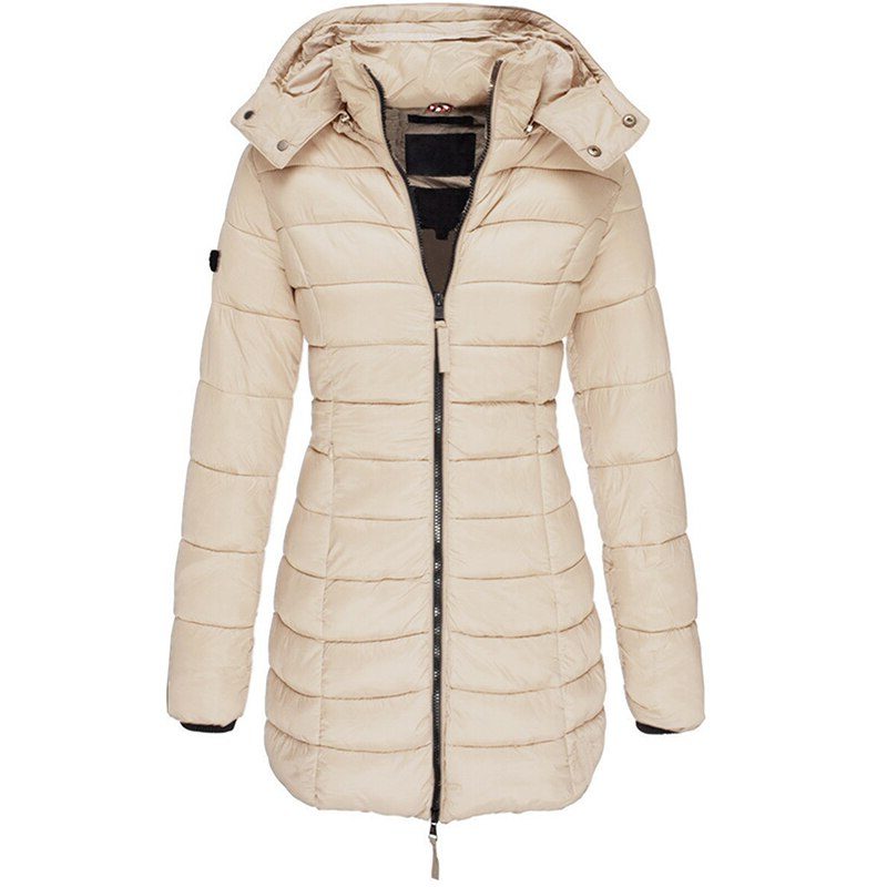 Long Puffer Winter Coat with Hood for Women