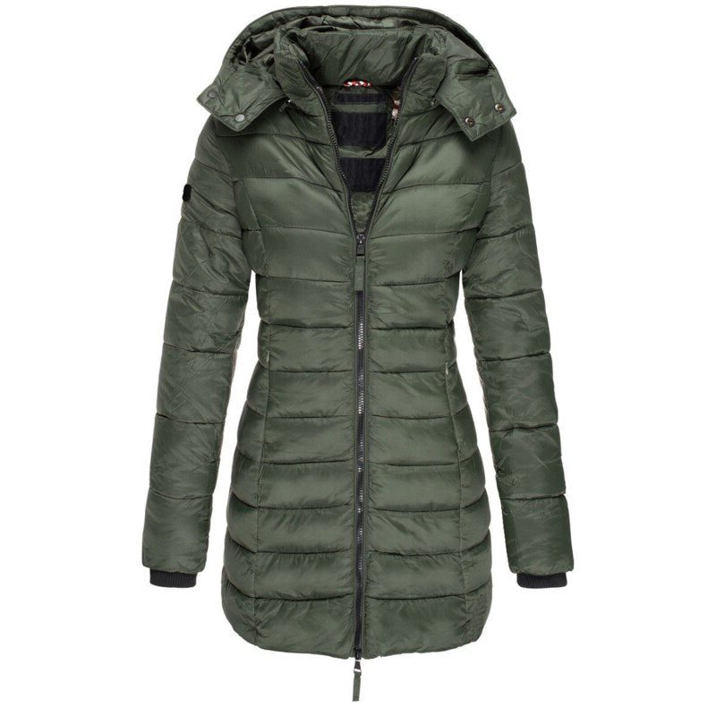 Long Puffer Winter Coat with Hood for Women