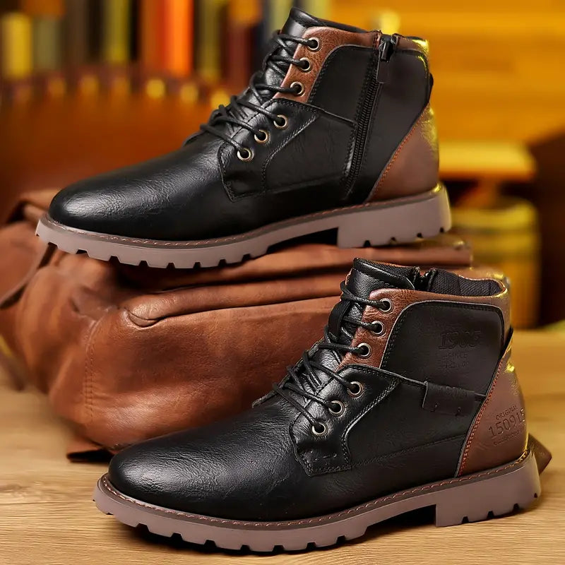 Mats - Men's Zip Leather Ankle Boots