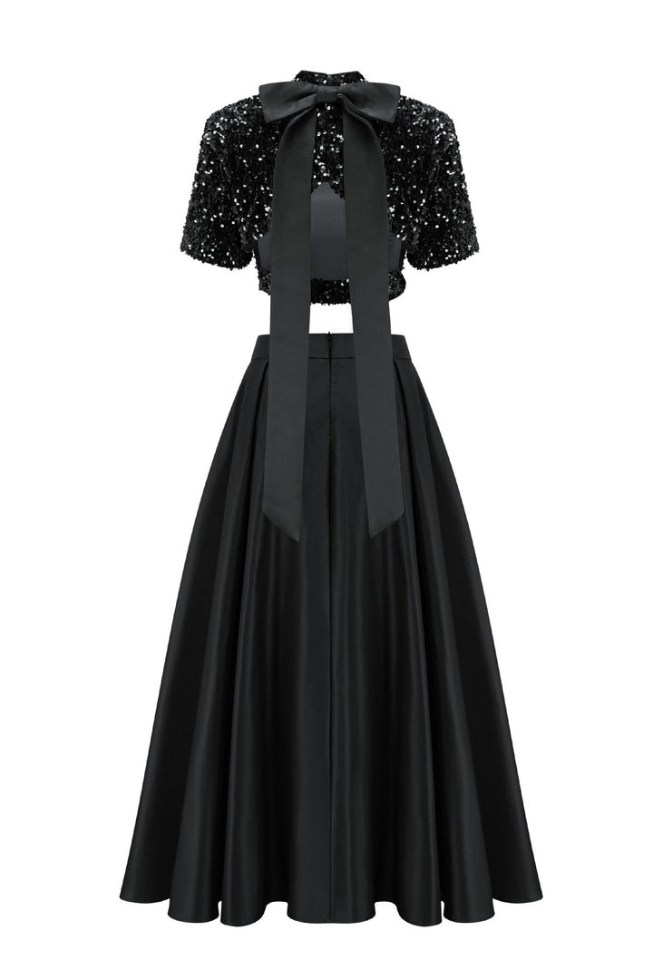 Layla Bow Tie Sequin Slit Set