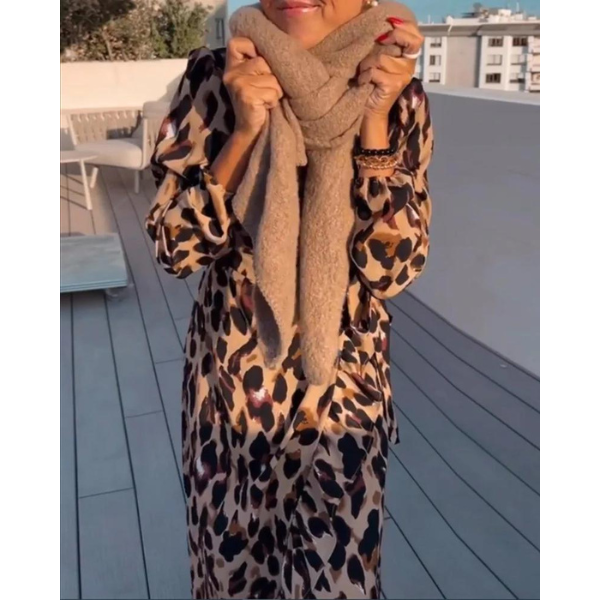SELAH – LEOPARD PRINT AUTUMN MAXI DRESS