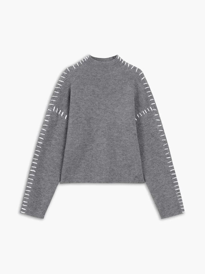 Short women's sweater with high collar - Modern and soft