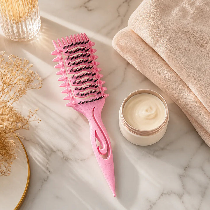 Curliza Ventilated Curly Hair Brush with Boar Bristles for Defined Ringlets - Elena Harper