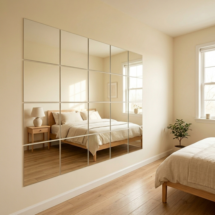 Clearvue Shatterproof Full Length Wall Mirror Tiles - Elena Harper