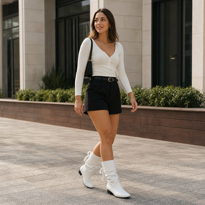 Archwell – Ruched Ribbon Mid-Calf Boots