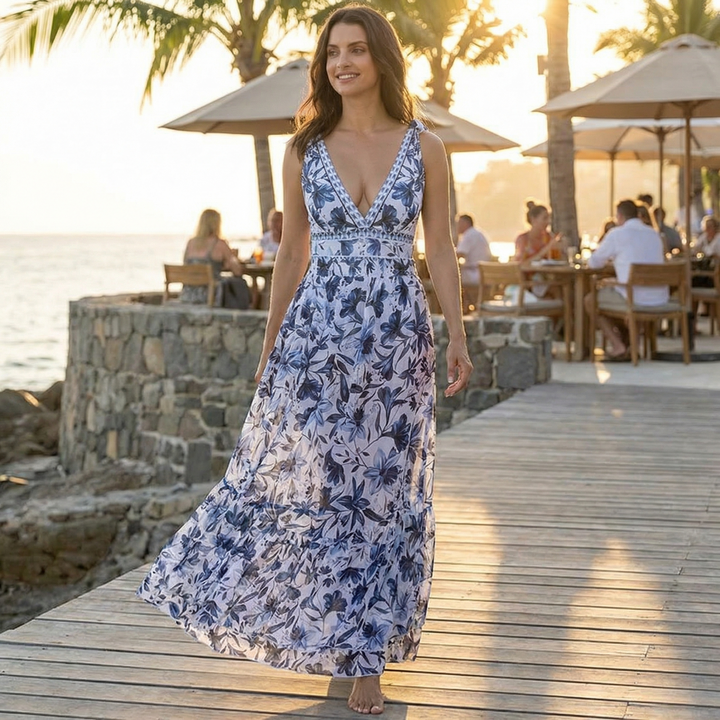 Coralina Floral Swimsuit and Matching Skirt Set - Elena Harper
