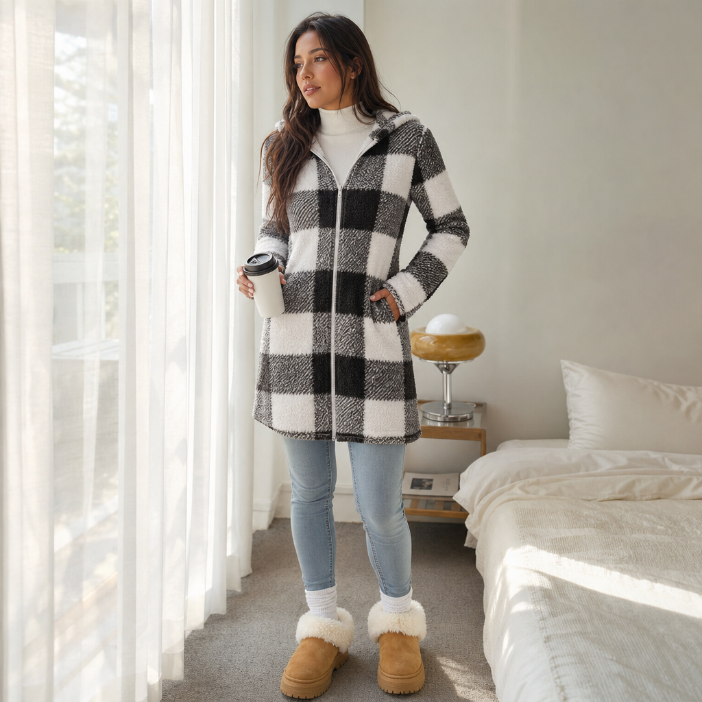 Checkhaven Buffalo Check Hooded Zip Jacket - Elena Harper