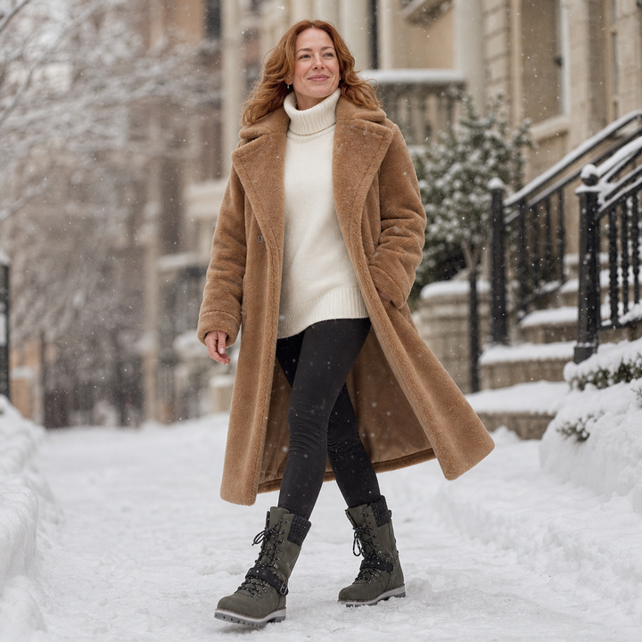 Cozette Knit-Shaft Wide-Foot Winter Boots - Elena Harper