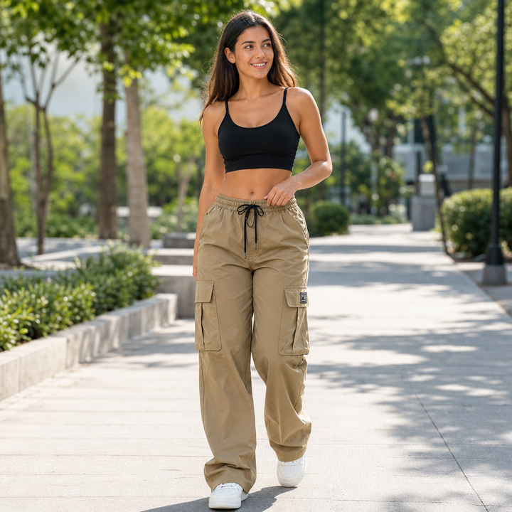 EaseCargo Lightweight Drawstring Cargo Pants - Elena Harper