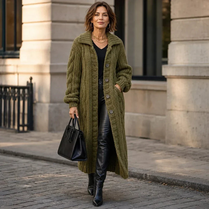 Cablehaven – Oversized Cable-Knit Long Cardigan