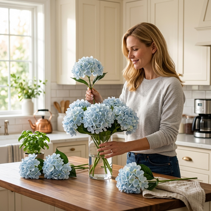 Bloomvera Realistic Silk Hydrangea Bouquet - Elena Harper