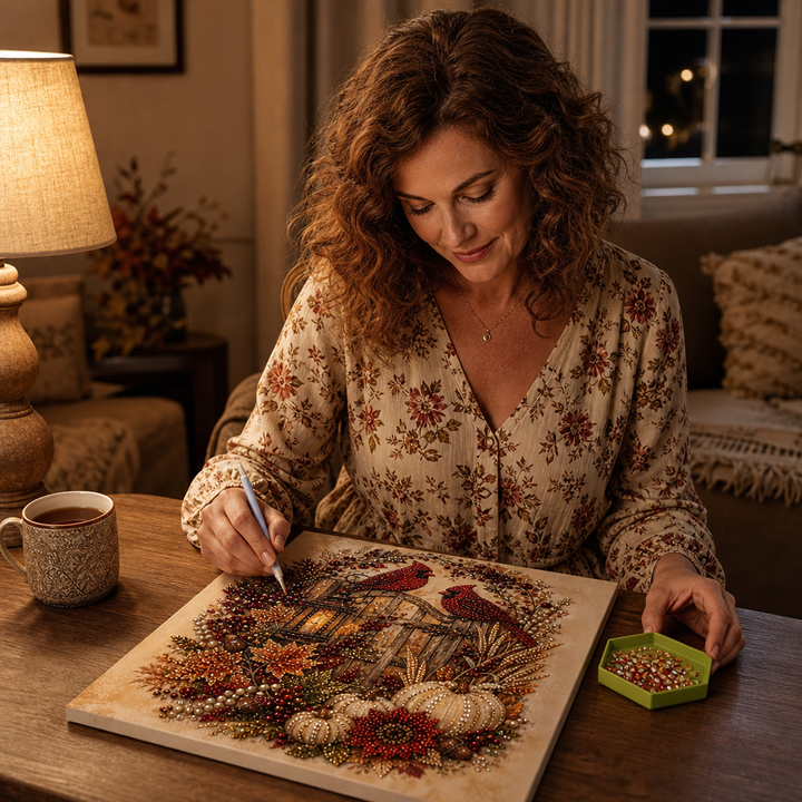 Autumn Gleam Beaded Crystal Autumn Diamond Painting Kit - Elena Harper