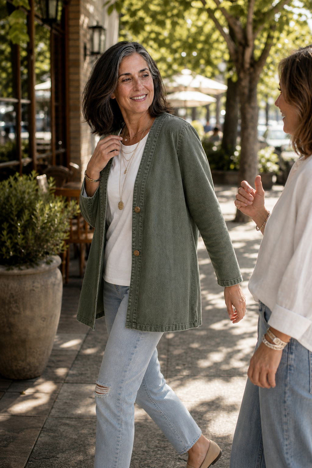 Corriveau Washed Denim-Look Jacket - Elena Harper