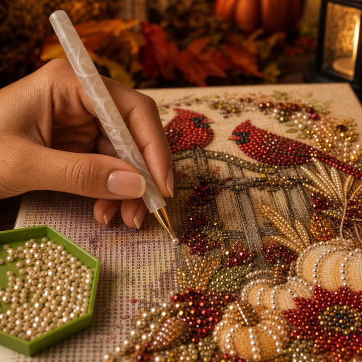 Autumn Gleam Beaded Crystal Autumn Diamond Painting Kit - Elena Harper
