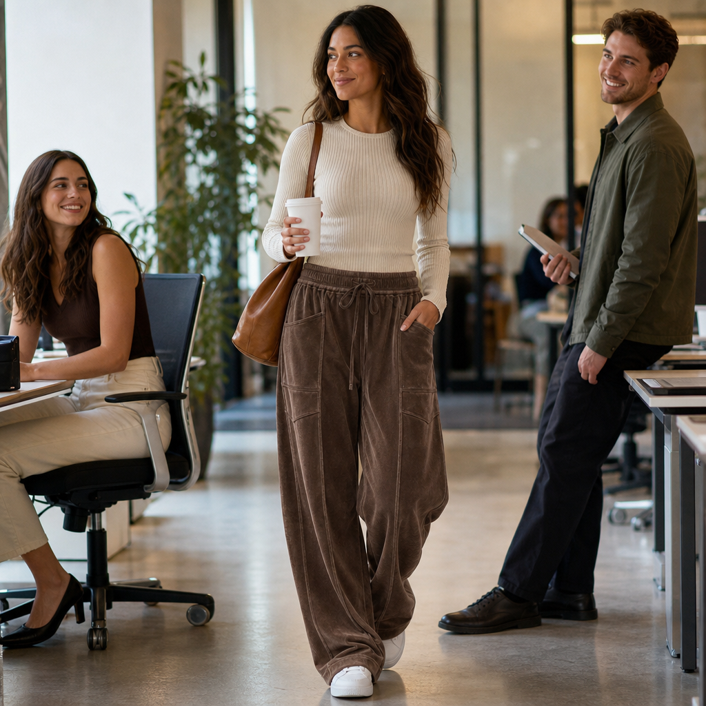 Draperie Ribbed Corduroy Wide-Leg Drawstring Pants - Elena Harper