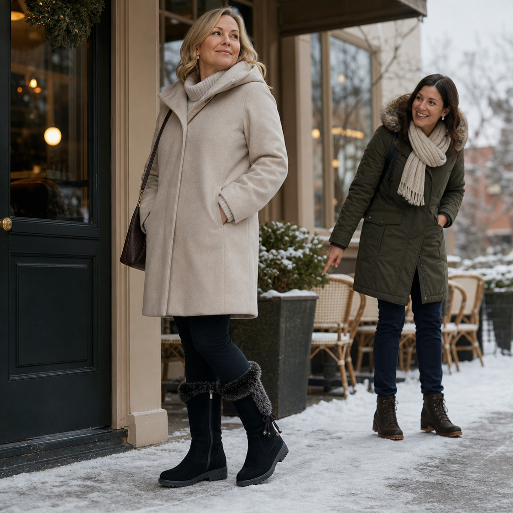 Calvera Fleece-Lined Side-Zip Calf Boots - Elena Harper