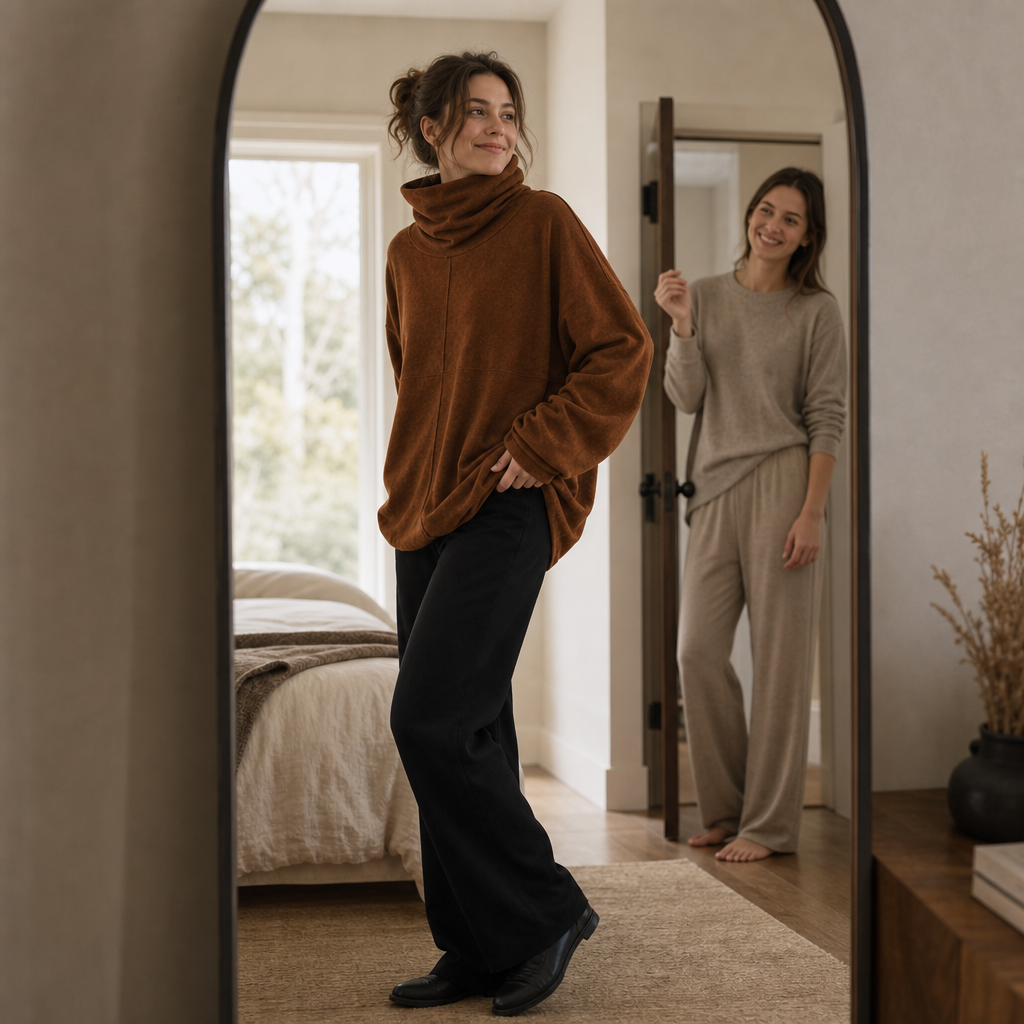 Cowlmara Brushed Cowl-Neck Oversized Pullover - Elena Harper