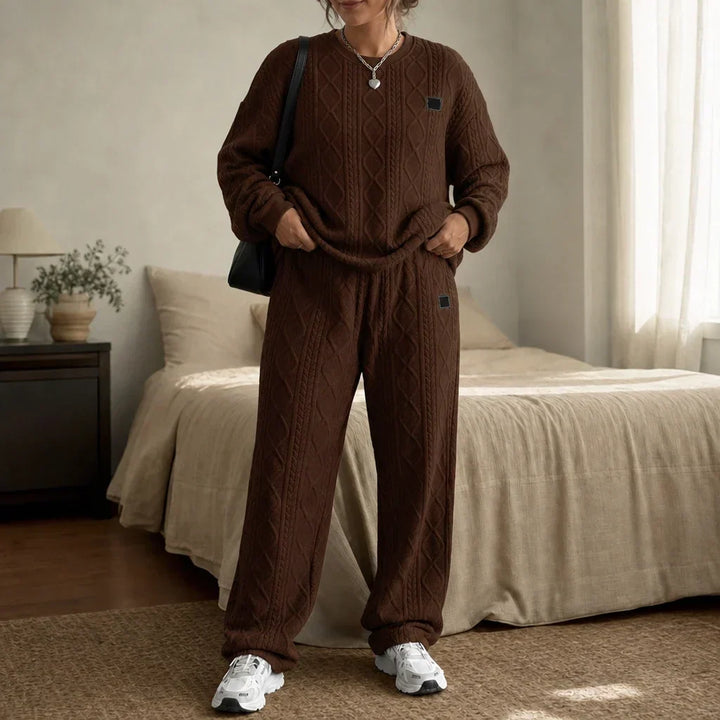Cable & Co. Cable-Knit Sweater And Trouser Set - Elena Harper