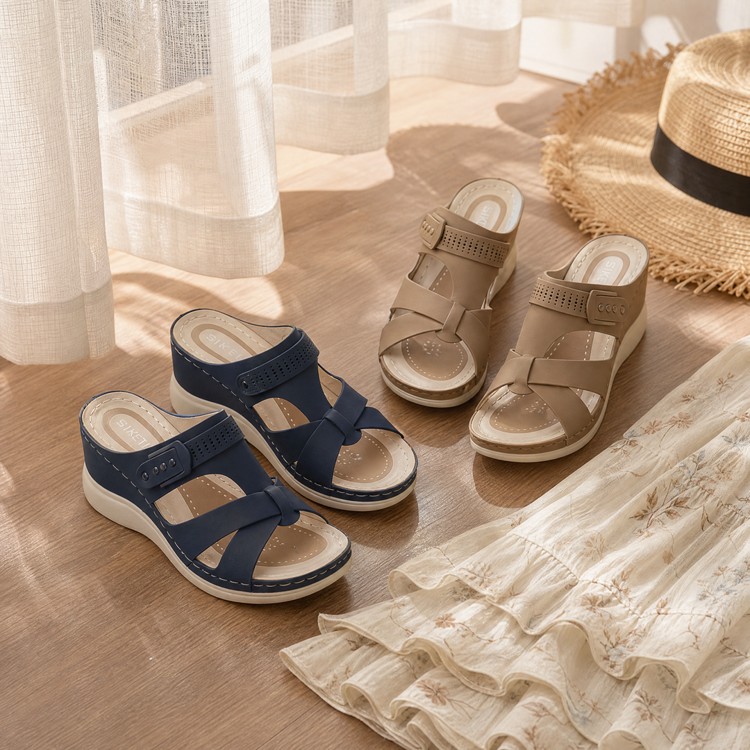 CloudLift Orthopedic Wedge Sandals for All-Day Comfort - Elena Harper
