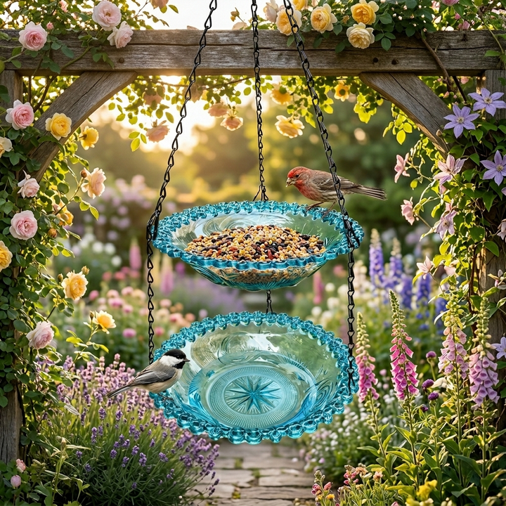 Avielle Vintage Hanging Bird Feeder and Bath - Elena Harper