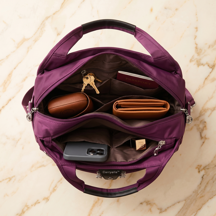 Carryella Multi-Pocket Shoulder Bag with Anti-Theft Design - Elena Harper