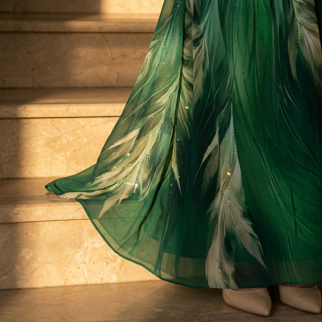 Aurelinea Women's Painted Chiffon Maxi Dress - Elena Harper
