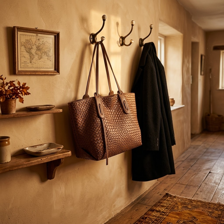Ardenna Woven Faux Leather Tote - Elena Harper