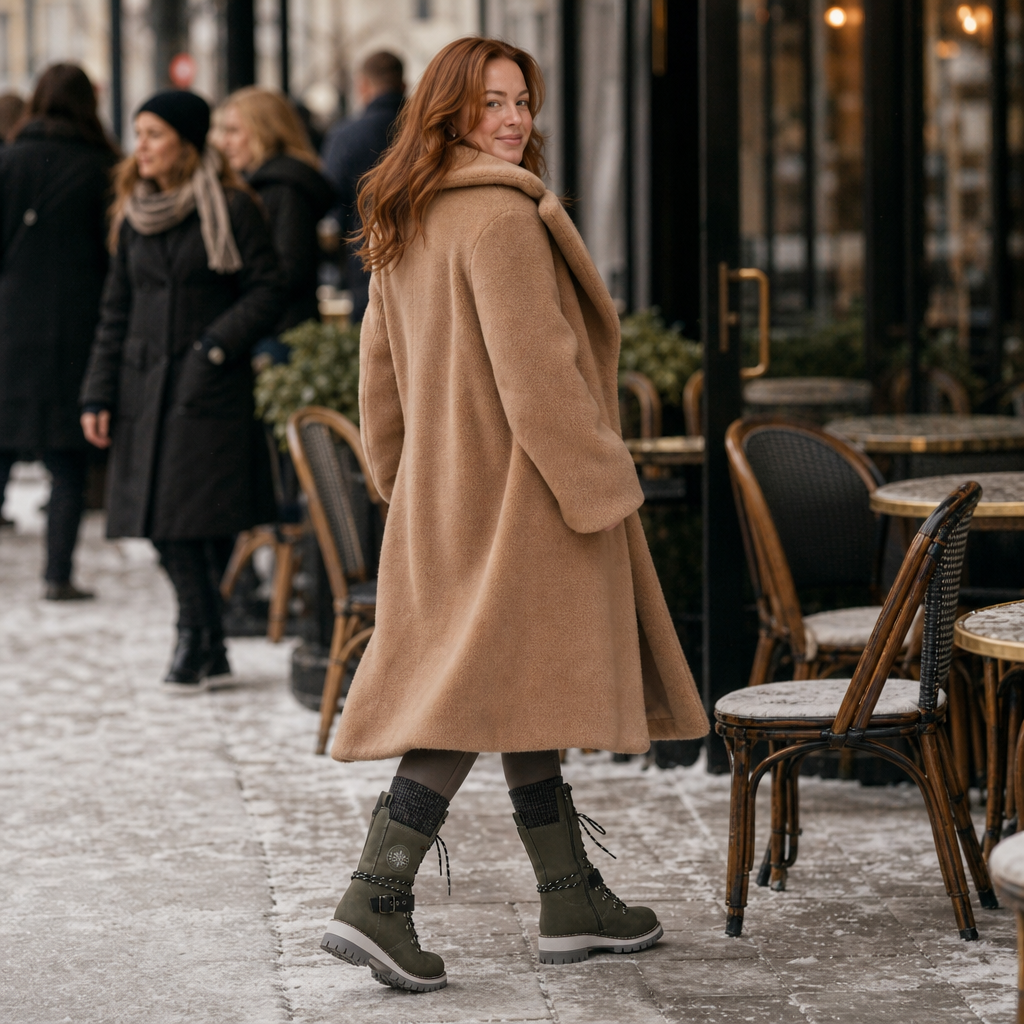 Cozette Knit-Shaft Wide-Foot Winter Boots - Elena Harper