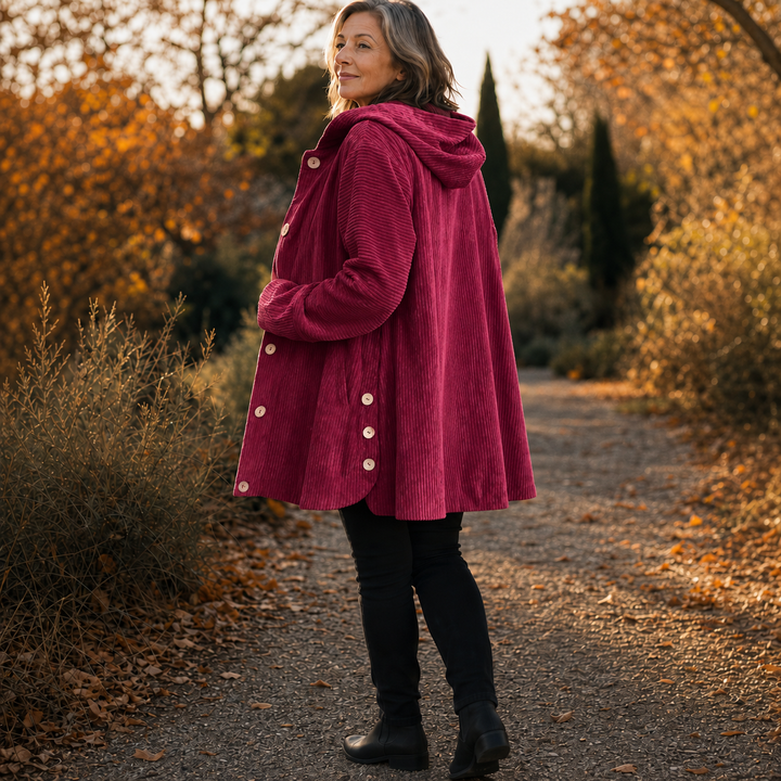 Corduvie Ribbed Corduroy Hooded Overshirt - Elena Harper