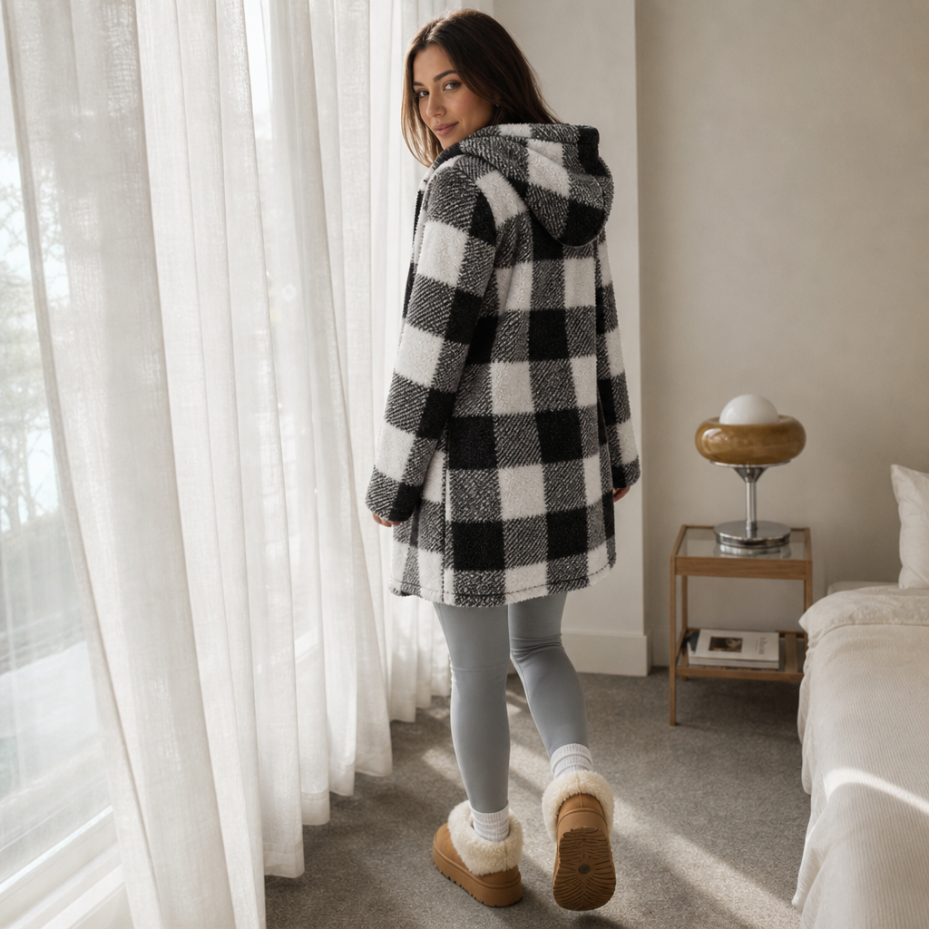 Checkhaven Buffalo Check Hooded Zip Jacket - Elena Harper