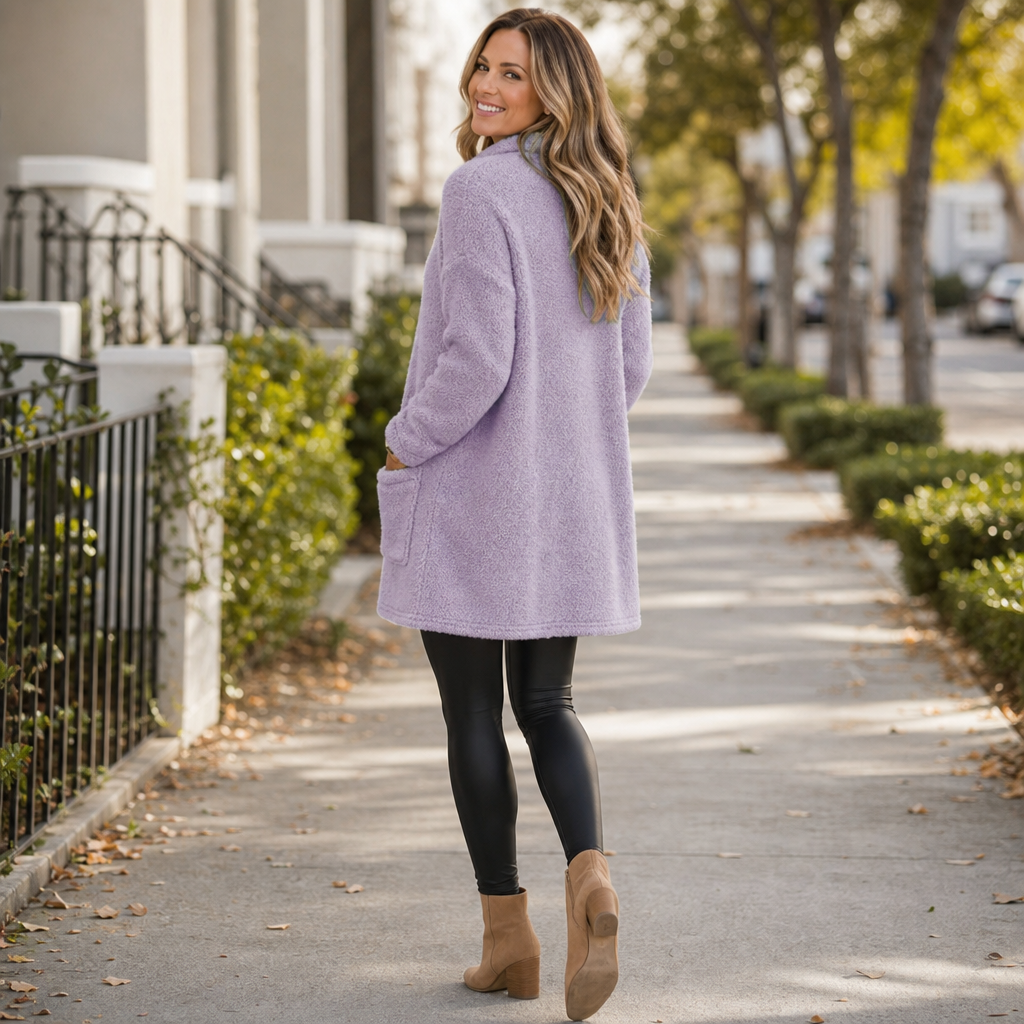 Coreheat Brushed Fleece-Lined Longline Tunic Top - Elena Harper
