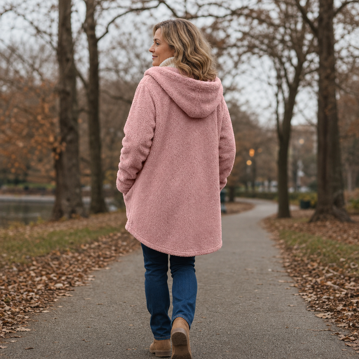 Cozyvale Button-Front Hooded Winter Jacket - Elena Harper