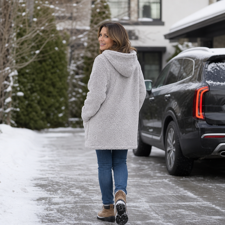 Cozyelle Plush Hooded Cardigan - Elena Harper