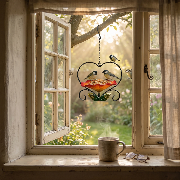 Bloomheart Heart-Shaped Flower Bird Feeder - Elena Harper