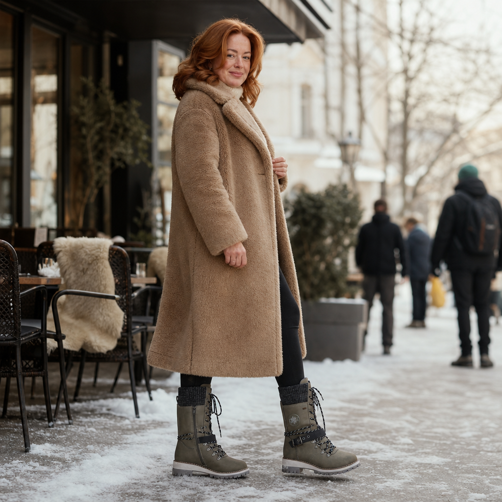Cozette Knit-Shaft Wide-Foot Winter Boots - Elena Harper