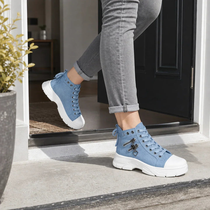 Breezara – Lace-Up Platform Sneaker Boots