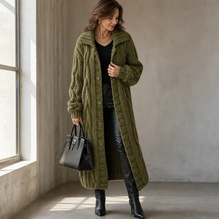 Cablehaven – Oversized Cable-Knit Long Cardigan