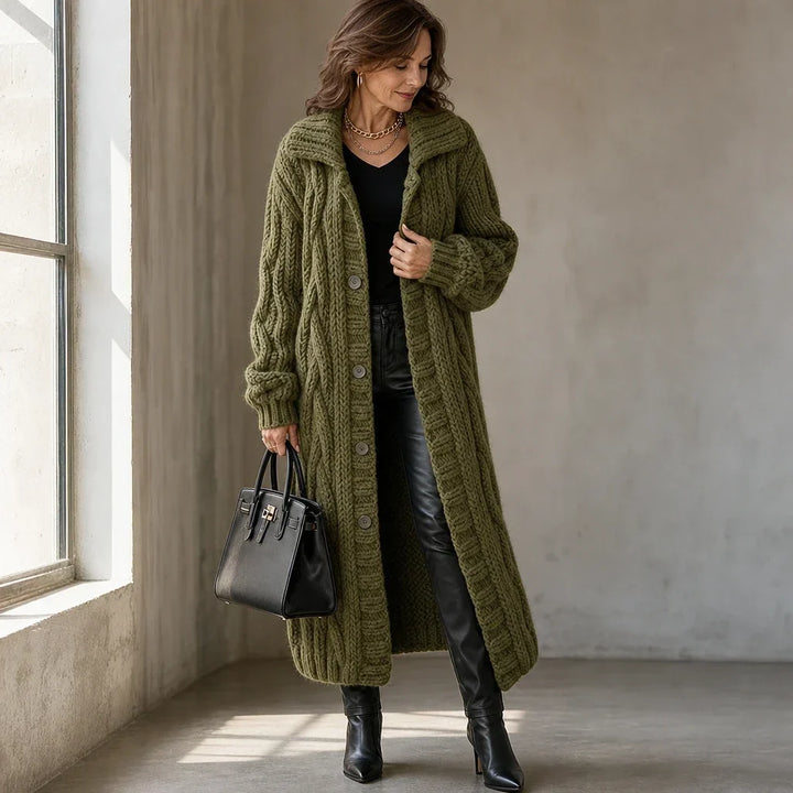 Cablehaven – Oversized Cable-Knit Long Cardigan