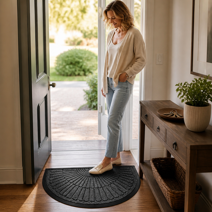 Curvella Semi-Circular Non-Slip Entryway Door Mat - Elena Harper