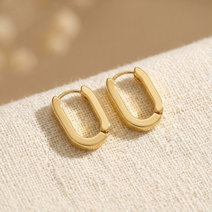 Elegant Geometric Hoop Earrings - Elena Harper