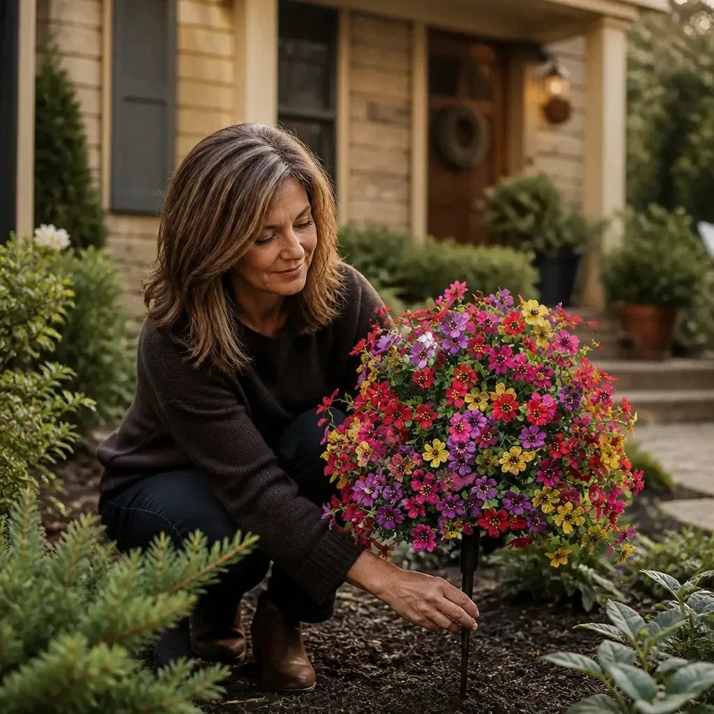 Blomora Artificial Flower Stake Bouquet for Garden & Porch - Elena Harper